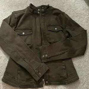 green denim jack, full zip up